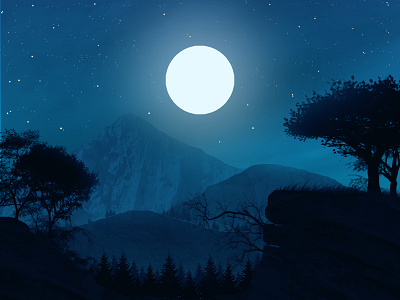 Full Moon-Photoshop Illustration