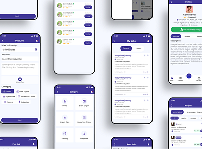 mSitter App branding design illustration mobile mobile ui uiux ux