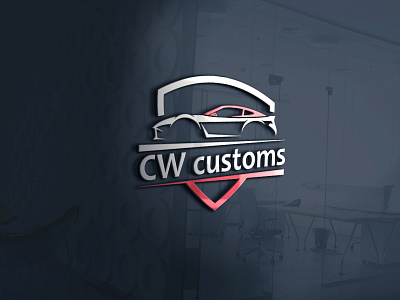 Cw Customs automotive design automotive logo business logo design company brand logo company logo design illustration