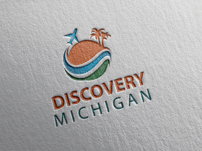 Discovery Michagn airline company brand logo illustration tour logo travel travel logo