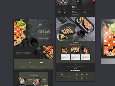 Restaurant UI/UX Design Responsive illustration typography ui ux