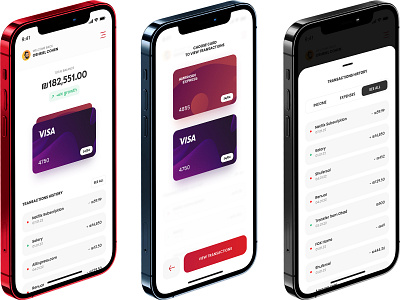 Bank Hapoalim - Finance App | Redesign app bank credit card finance irael israel money product red redesign statistics transactions ui ux