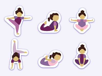 Yoga for Kids Sticker Pack character child girl illustration little yogi mascot sticker yoga for kids yoga pose yogi