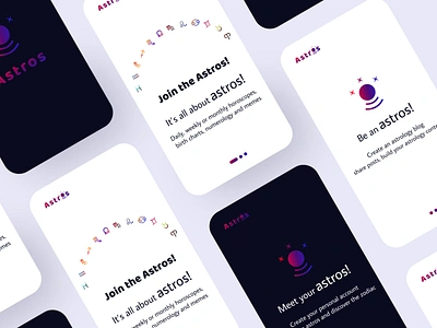 Astros App astrology astros dark mobile social media ui ux zodiac