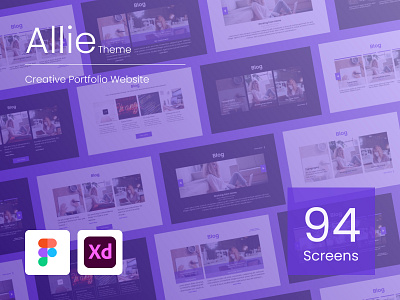 Allie | Creative Portfolio Website Theme adobe xd adobexd allie theme design portfolio designer portfolio figma figmadesign landingpage portfolio design portfolio theme uikits ux ui designer website theme