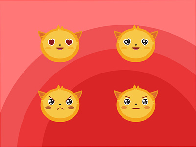 Podo Emojis angry cat character emoji feelings happy illustration joyful mad mascot podo