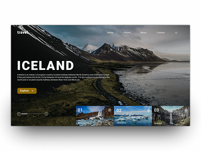 Travel Website Landing Page app design appdesigner design designer graphic design iceland page design travel ui uidesign uiux ux uxdesign website