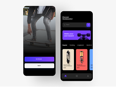 Skateboard Ecommerce App Design