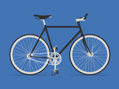 Bicycle bicycle bike blue cinelli fixed illustration