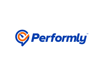 Performly blue branding feedback identity logo orange performance