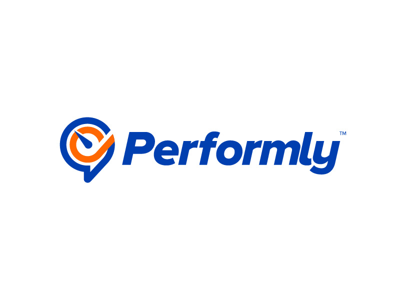 Performly branding identity orange blue feedback performance logo