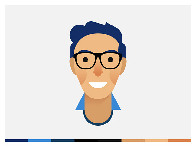 Nerd blue character design geek glasses nerd vector