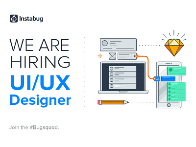 Instabug is hiring! design hiring illustration instabug dashboard mobile pencil sketch system ui ux wireframe