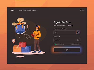 Website landing page design for a drone delivery system.
Buzz...