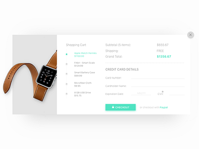 Product Checkout and Shopping Cart checkout credit card e commerce form shopping shopping cart ui ux watch