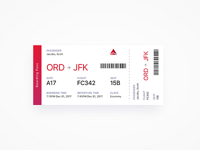 Boarding Pass boarding pass concept design ticket travel ui ux visual design