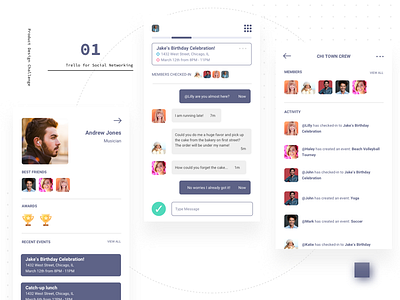 Trello For Social Networking concept product design social social networking trello ui ux