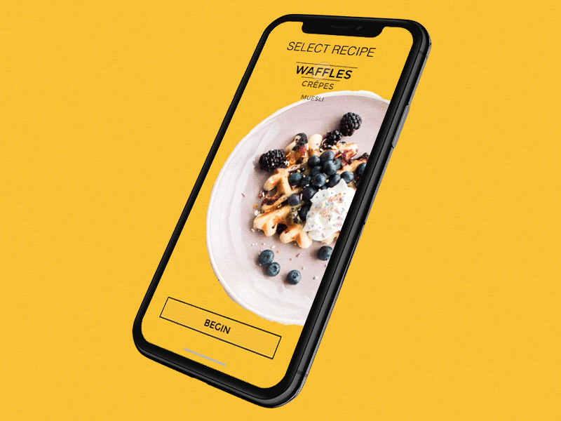 Top Navigation Slider breakfast concept food iphone x mobile navigation recipe recipes slider ui ux
