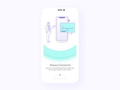 Onboarding - Financial Card linking to Apple Pay app apple pay bank card character creative credit card design financial financial services financial technology illustration illustration art mobile money onboarding onboarding ui pay ui ux