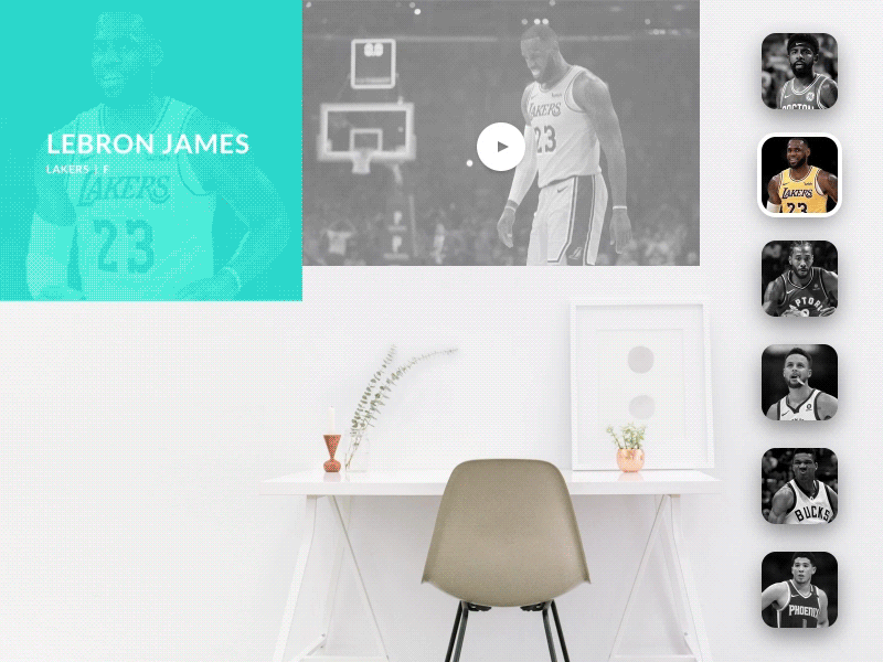NBA Smart Home Wall Interaction app augmented reality basketball concept design entertainment interaction nba smart home sports sports app ui ux