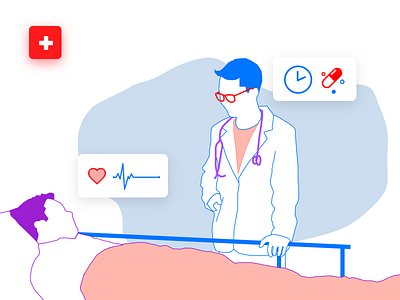 Medical Physician: Patient Evaluation concept design evaluation health health care illustration illustration art medical medical care medical design physician storytelling ui ux