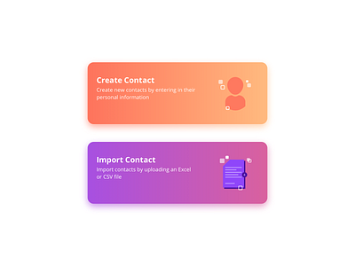 Create and Import Contacts app card concept contact create design illustration illustration art import product ui ux