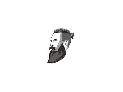 Bearded person Logo concept. beard black and white branding cool design flat icon illustration logo logo design logodesign minimal people person personal simple sketch symbol vector vector art