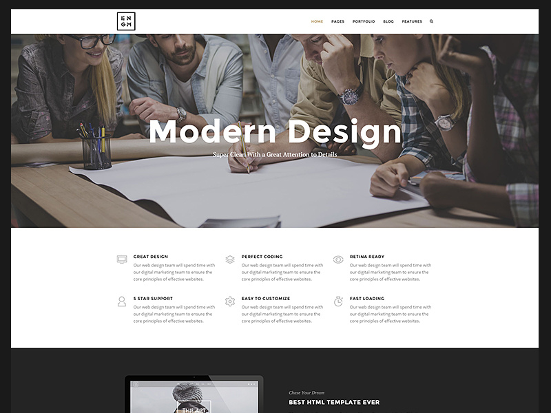 Enigma Multipage photography onepage creative minimal clean agency