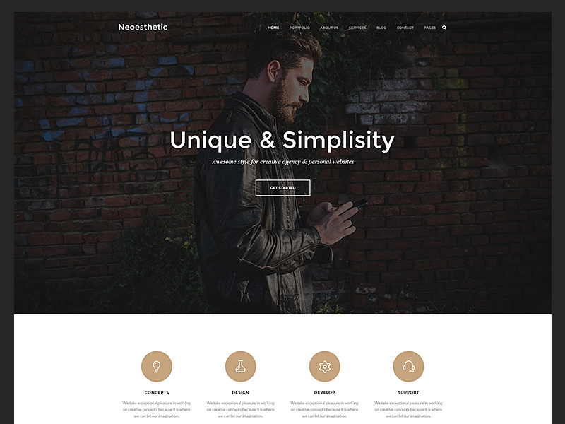 Neoesthetic - Minimal Onepage agency portfolio onepage creative