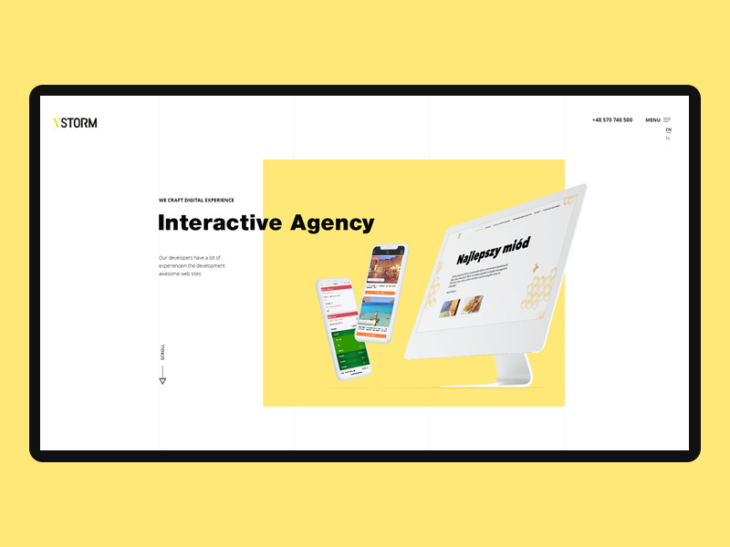Vstorm - Interactive Agency corporate onepage ux ui minimal agency portfolio clean creative