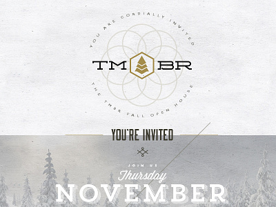 TMBR Invitation aharmon invitation invite open house tmbr type typography