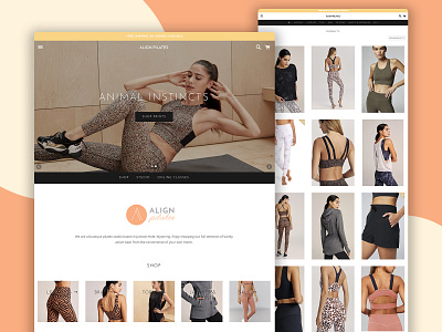 Align Pilates Website branding design ecommerce pilates retail website