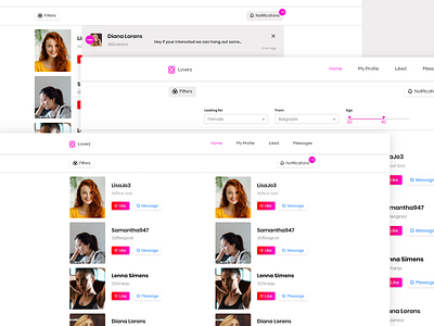 Dating webdesign UX solution