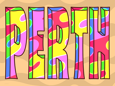 Perth illustration lettering letters perspective perth psychedelic trippy typography