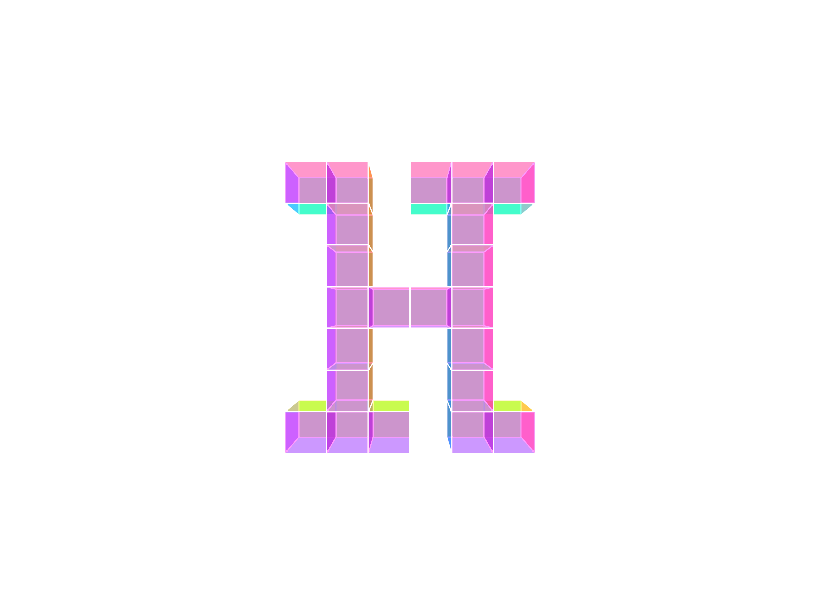 Cubes Letter 3d 3d animation animation cubes lettering letters perspective transparency typography