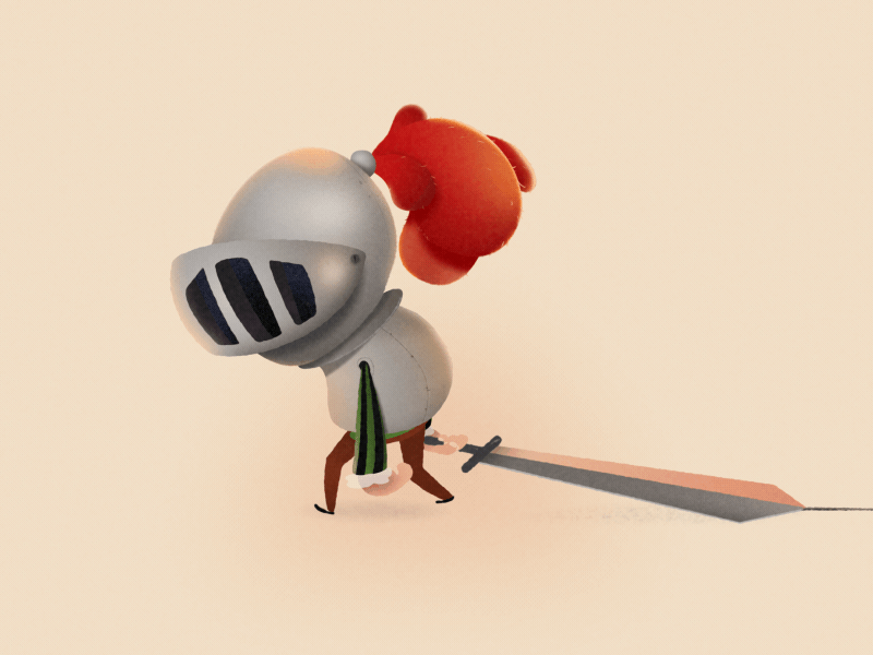 sulking knight animation character design design illustration vector