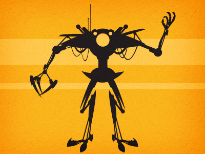 Robot silhouette doodle