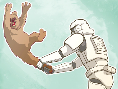 Drop a 'wok ewok illustration star wars stormtrooper