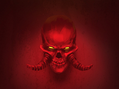 Skull 1 - Red hed 31daysofskulls halloween skull