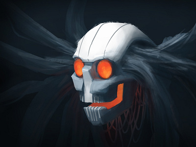 Skull 2 - Overclocked 31daysofskulls halloween robot skull