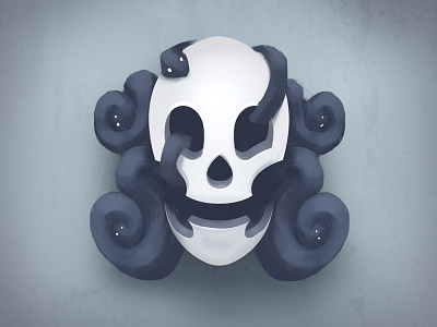 Skull 6 - Headsnakes 31daysofskulls halloween skull smoke snakes