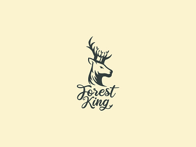 Forest King antlers branding crown deer forest graphic design illustration illustrator king logo nature vector