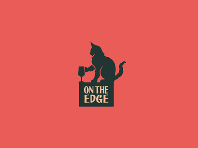 On The Edge alcool animals bar branding cat catbar design graphic graphic design illustration illustrator logo vector wine