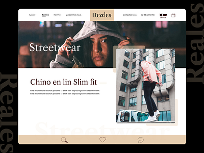 Reales – Website e-commerce design desktop