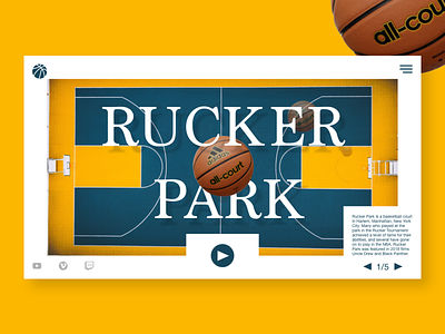Rucker Park creative design dribbble graphic design photoshop typography ui ux web webdesign website yellow