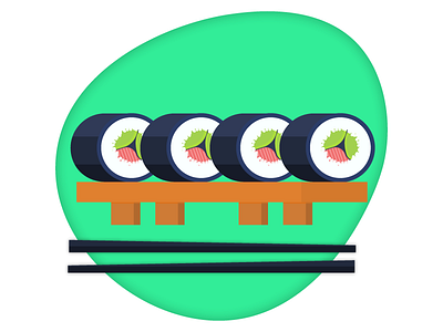 Japan Sushi art dribble illustration illustration art illustrations illustrator japanese food sushi sushi roll