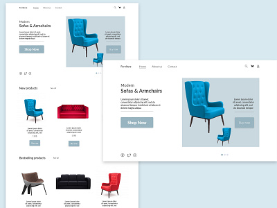 Modern Furniture website armchair branding design furniture design furniture website sofa ui uidesign ux dribbble user experience user interface design userinterface ux web webdesigner webdesing website