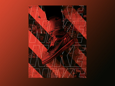 Nike Jordan Retro 1 Red Theme Poster adobe photoshop design poster poster a day poster art poster design ui