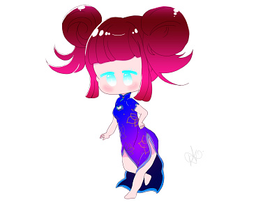 chibi chibi digitalart digitalartwork girl illustration