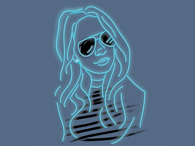 Neon Self Portrait illustration
